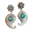 Brass Monalisa Stone Earrings