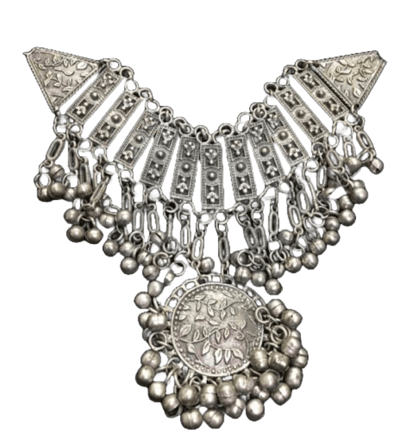 Oxidised Black Polish Ghungroo Choker Necklace