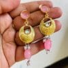 Brass Replica Monalisa Stone Earrings