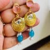 Brass Replica Monalisa Stone Earrings