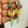 Brass Replica Monalisa Stone Earrings