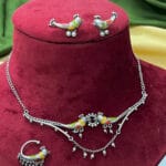 Brass-Replica-Statement-Necklace-Set-With-Nose-Pin