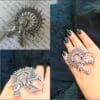 Oxidised Black Polish Adjustable Finger Ring