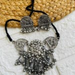 Oxidised-Blackpolish-Choker-Necklace-Set