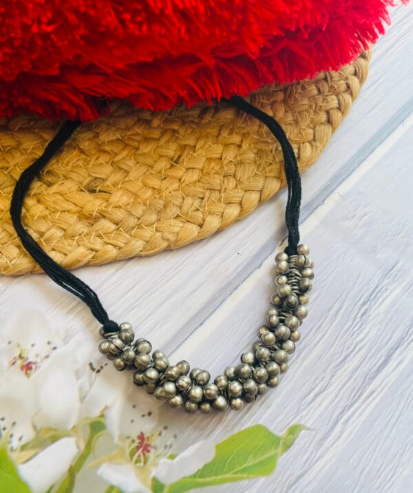 Oxidised Blackpolish Ghungroo Necklace