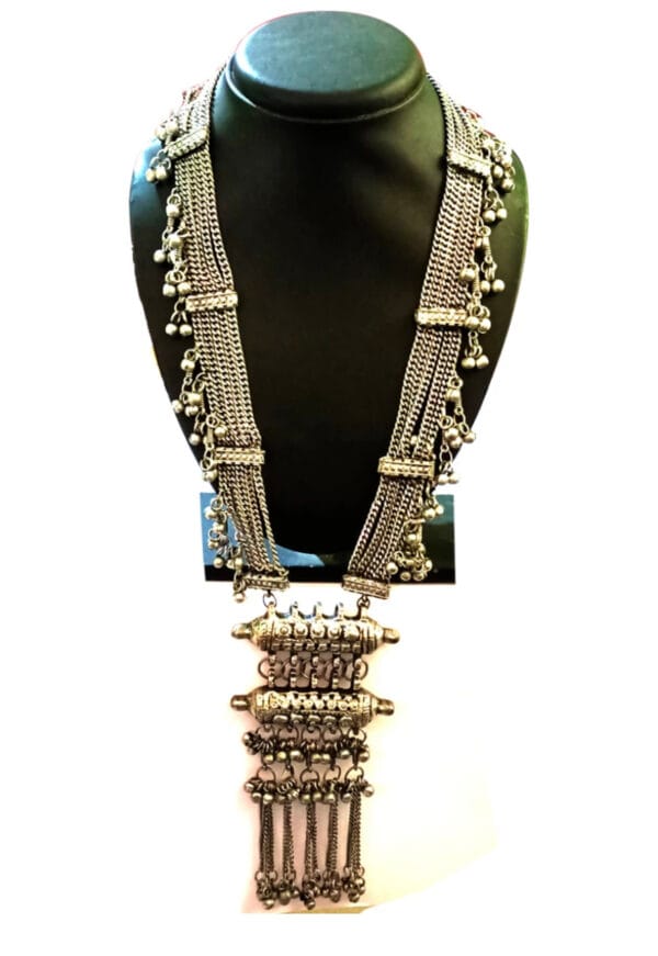 Oxidised-Blackpolish-Long-Heavy-Necklace-Golden