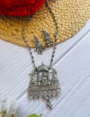Oxidised-Blackpolish-Long-Necklace-Set