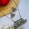 Oxidised Blackpolish Long Necklace Set