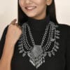 Oxidised-Blackpolish-Multi-Layer-Necklace-Model