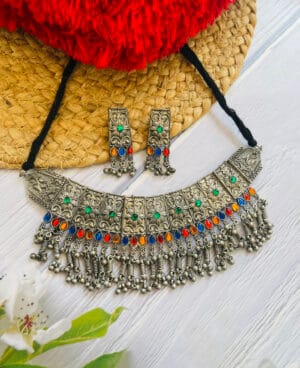 Oxidised Blackpolish Necklace Set