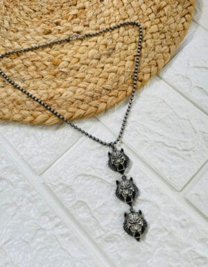 Oxidised Brass Replica Long Necklace