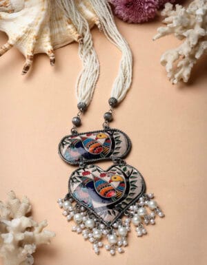 Oxidised Brass Statement Madhubani Necklace