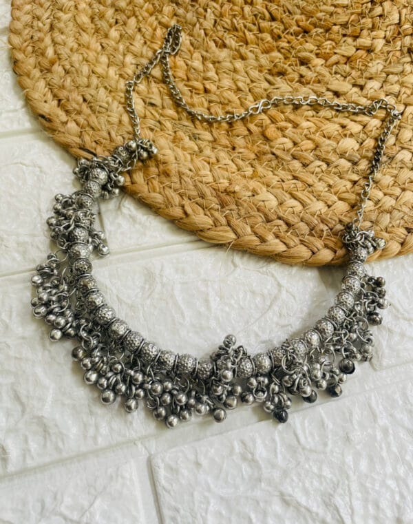 Oxidised Ghungroo Choker Necklace