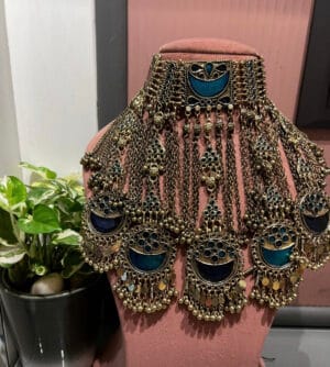 Oxidised Golden Real Afgani Necklace