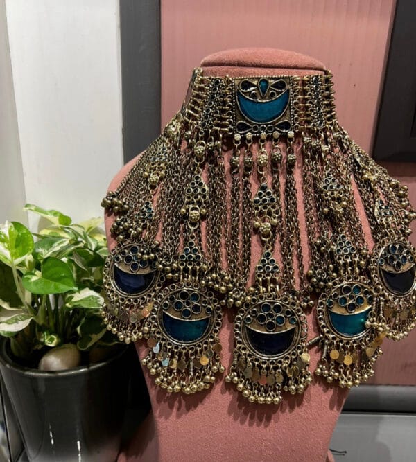 Oxidised Golden Real Afgani Necklace