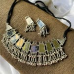 Oxidised-Silver-Mirror-Necklace-Set