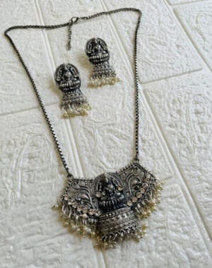 oxidised-blackpolish-long-necklace-set