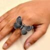 oxidised-silver-butterfly-shaped-adjustable-finger-ring