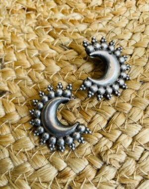 Brass-Replica-Half-Moon-Stud-Earring