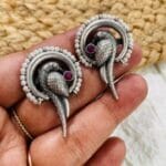 Brass-Replica-Peacock-Stud-Earring