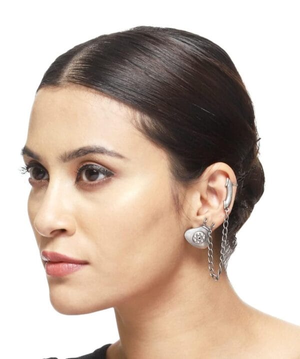 Brass-Replica-Telephone-Style-Dual-Earring-Model
