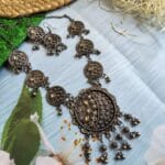 Oxidised-Blackpolish-Kundan-Necklace-Set