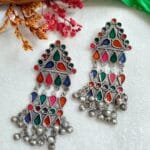 Oxidised-Blackpolish-Meenakari-Earring