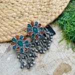 Oxidised-Blackpolish-Meenakari-Statement-Earring