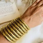 Oxidised-Golden-Adjustable-Spiral-Bangles