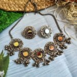 Oxidised-Mirror-Choker-Necklace-Set