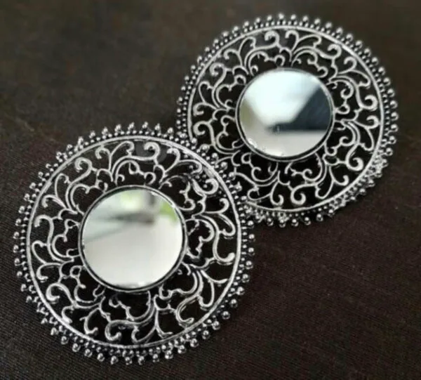 Oxidised-Mirror-Earring