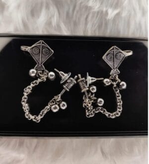 Oxidised-Silver-Dual-Kite-Earring