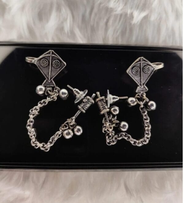 Oxidised-Silver-Dual-Kite-Earring