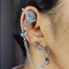 Oxidised-Silver-Dual-Kite-Earring-Model