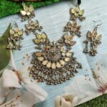 Oxidised-Silver-Mirror-Necklace-Set