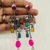brass-replica-monalisa-stone-earrings-multi-color