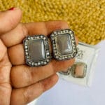 german-silver-stone-earrings