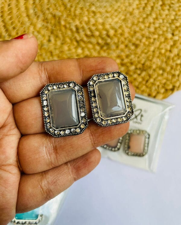 german-silver-stone-earrings