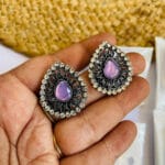 german-silver-stone-earrings