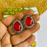 german-silver-stone-earrings