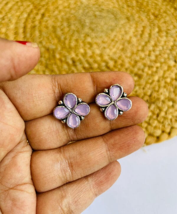 german-silver-stone-earrings