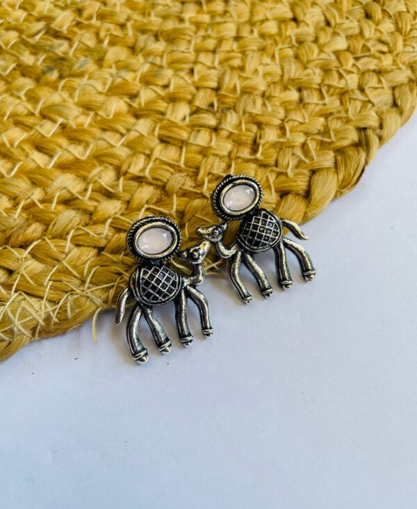 german-silver-stone-earrings