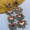 oxidised-afghani-mirror-earring-pink