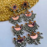 oxidised-afghani-mirror-earring-pink