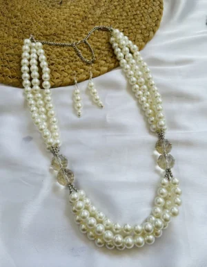 oxidised-silver-pearl-necklace-set