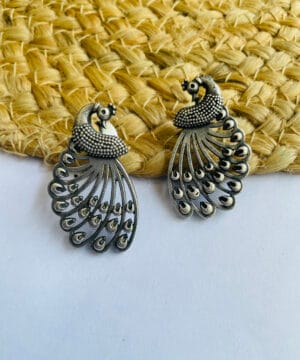 brass-silver-replica-peacock-shape-earring