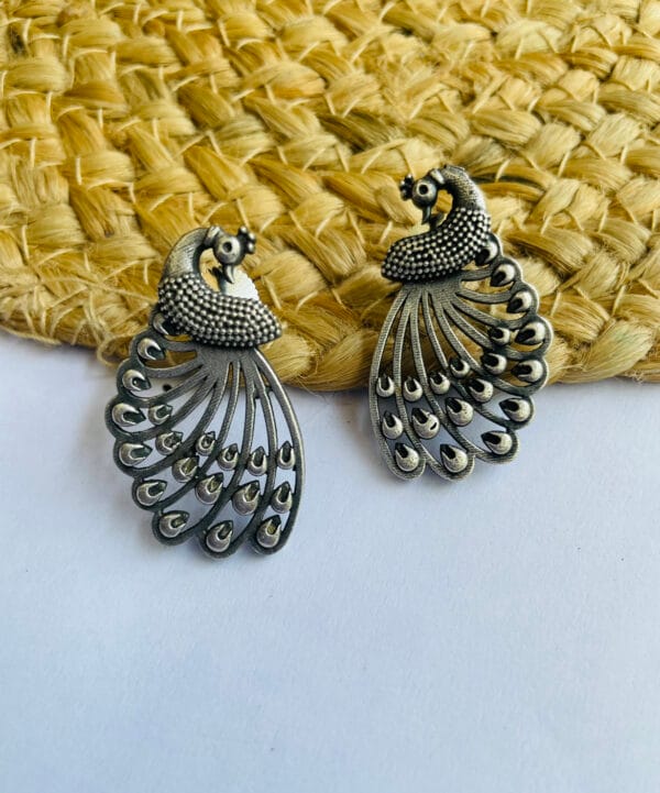 brass-silver-replica-peacock-shape-earring
