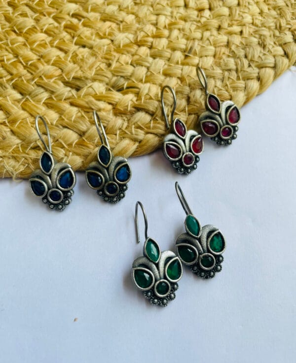 brass-silver-replica-stone-hoop-earring-2