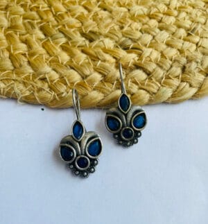 brass-silver-replica-stone-hoop-earring