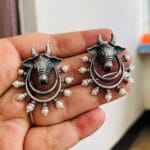 brass-silver-replica-bull-shape-earring